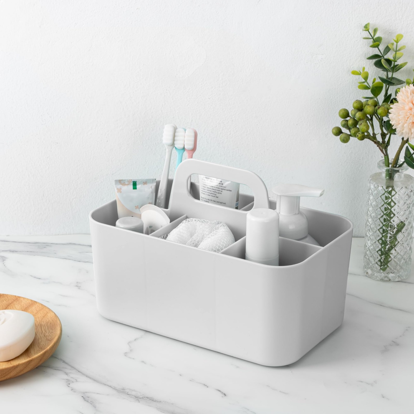 2 Pack Caddy Organizer With Handle Portable Plastic Caddy Storage Organizer For