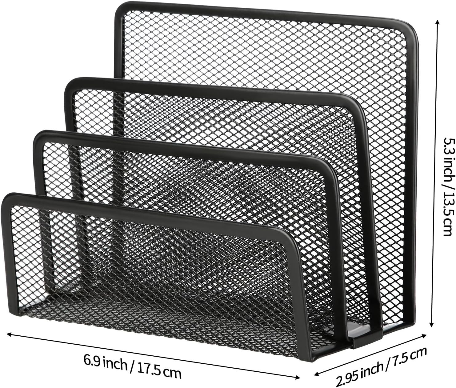 2 Pieces Desk Mail Organizer, Metal Mesh Small File Holders Letter Organizer, Bi