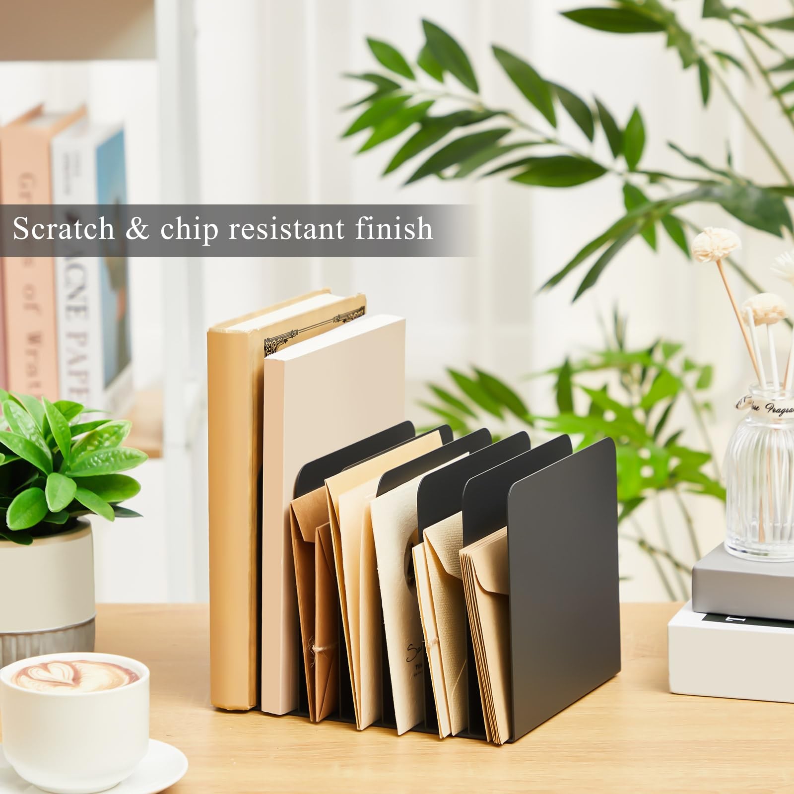 Suzile 2 Pcs Vertical Metal Desk File 7.09 x 5.79 x 5.41 inches, Black