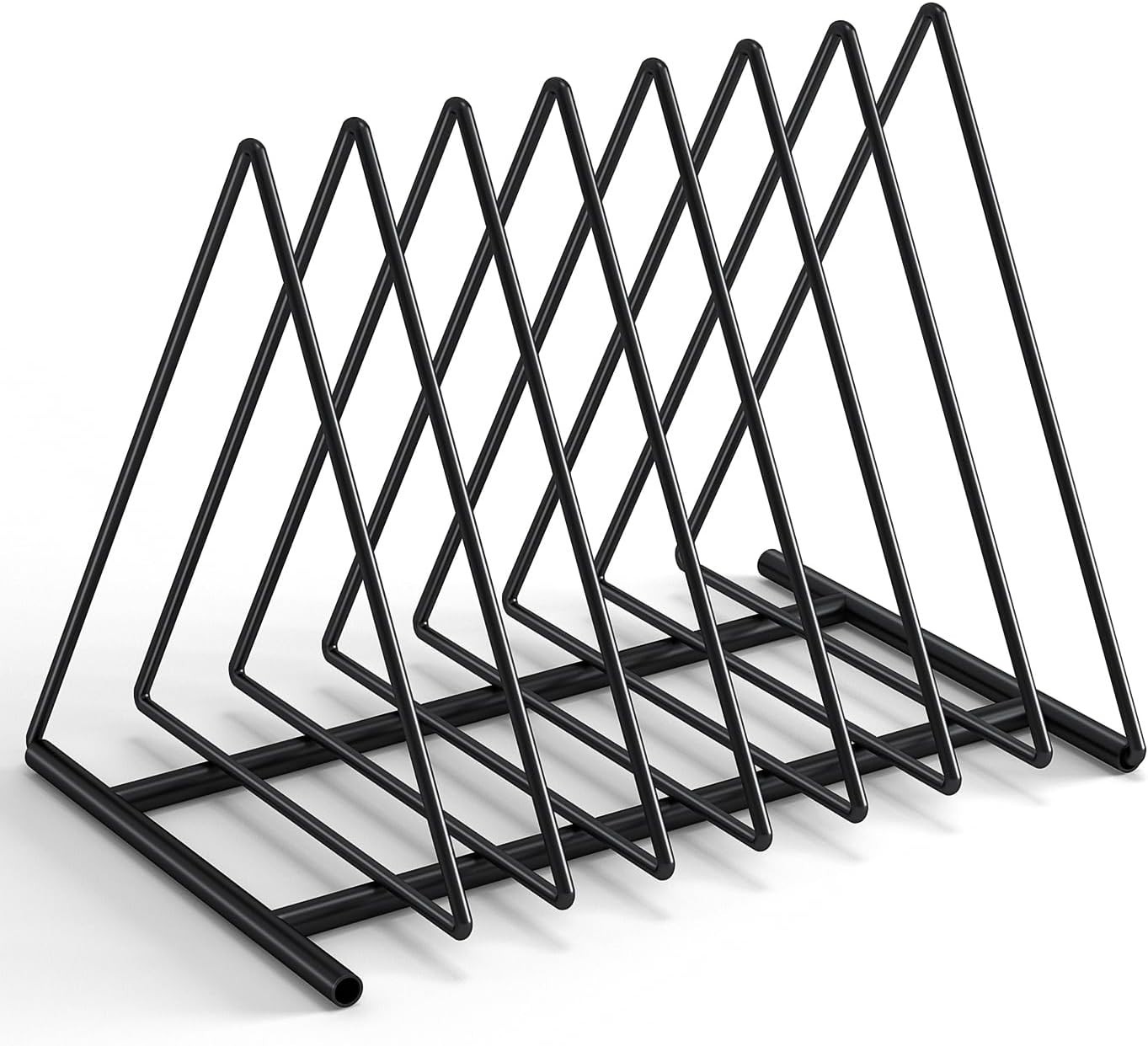 Triangle Desk File Organizer, 7 Slots Metal File Sorter Magazine Holder Document