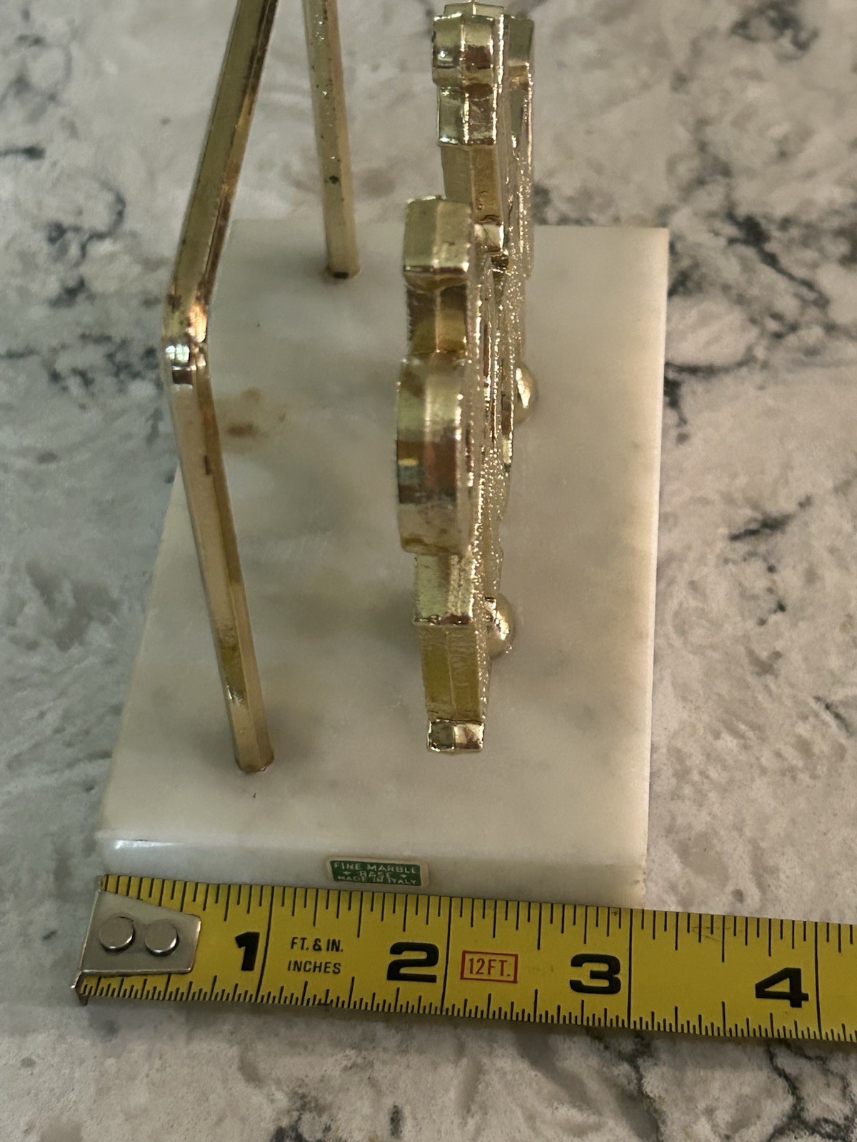 Vintage Letter Holder DO IT NOW Marble Base Italy MCM Office Desk Organizer