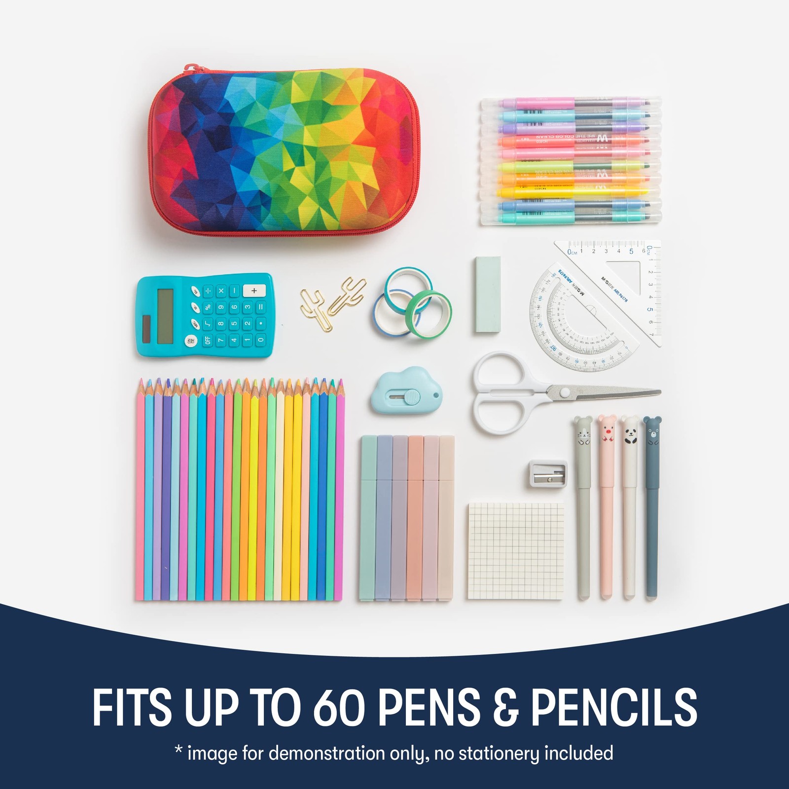 ZIPIT Colorful Pencil Case for Girls, Cute Box, Kaleidoscope