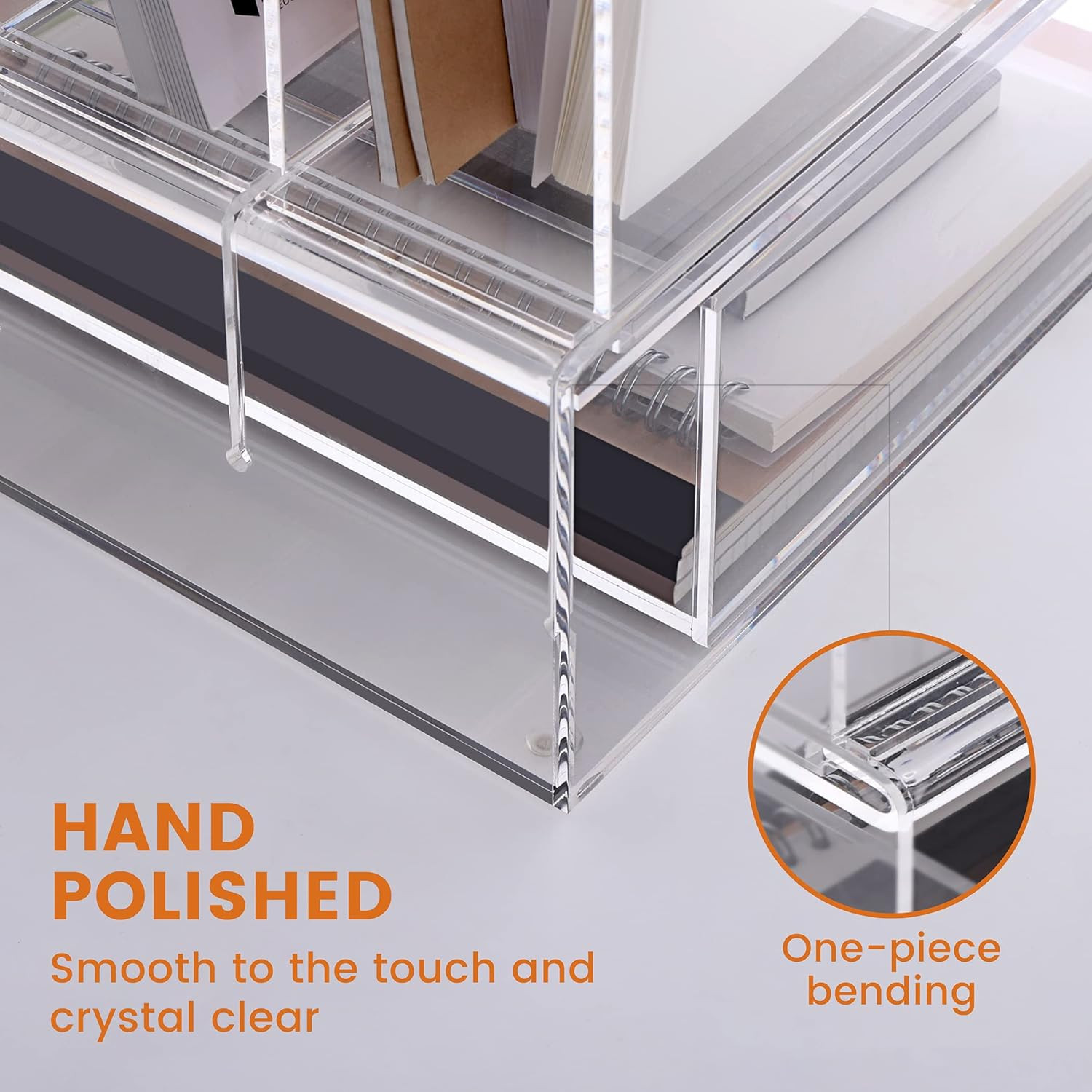 Acrylic Desk Organizer with Drawer – Clear Office Supplies Storage, 1 Pack