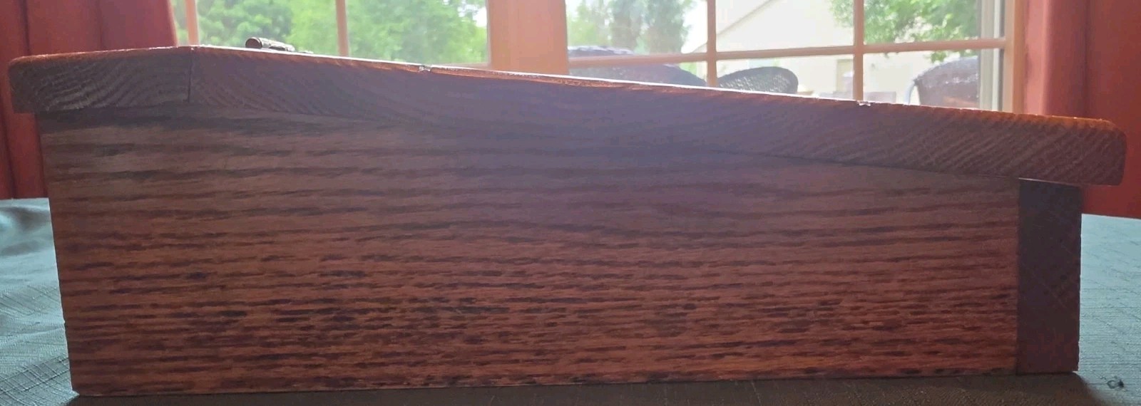 Vtg Wooden Lap Writing Desk Slant Tilt Top Hinged Storage Portable READ