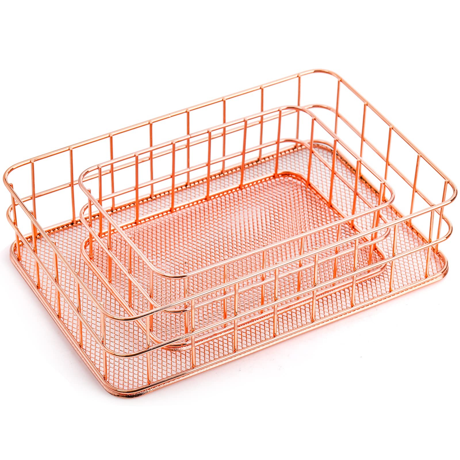Hacaroa 4 Pack Rose 9.5 x 6.5 x 2.5 inches; 6.7 x 4.8 x 2.3 inches, gold