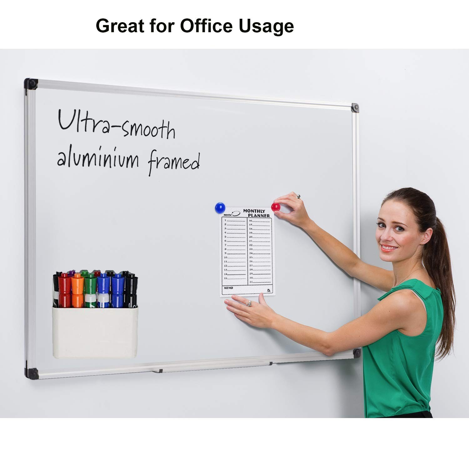 Magnetic Dry Erase Marker Holder,Pen and Eraser Holder for Whiteboard，Magnet …