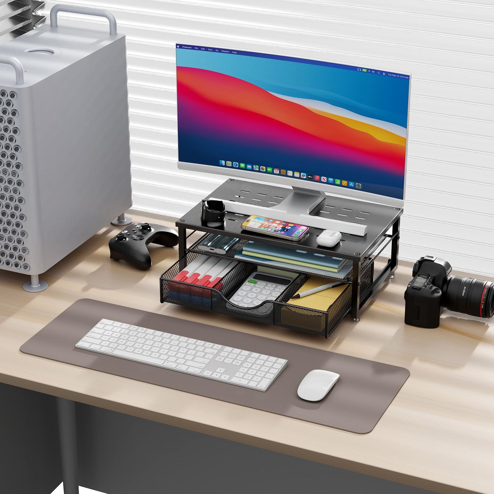 gianotter Computer Monitor Stand Riser, Desk Organizers and Accessories Black