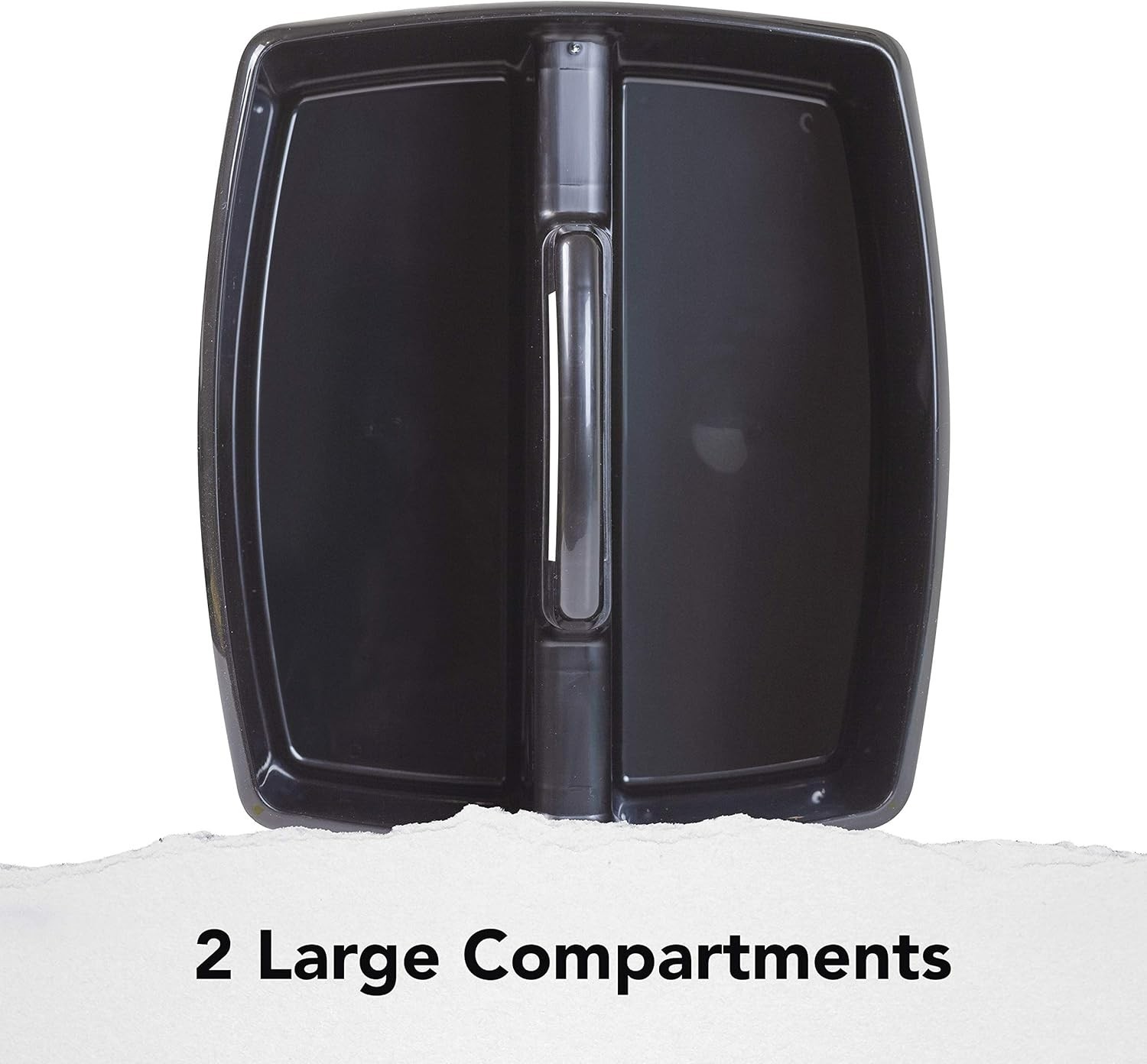 2-Compartment Large Caddy – Multipurpose Classroom Organizer with Handle, Black,