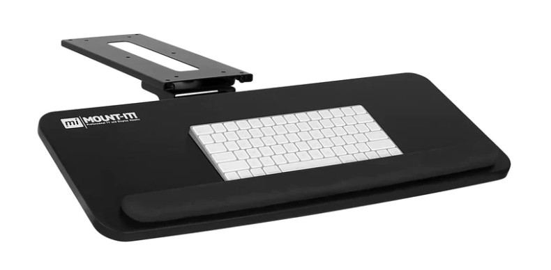Mount-It! Adjustable Under Desk Keyboard Tray with Wrist Rest Pad Model MI-7132