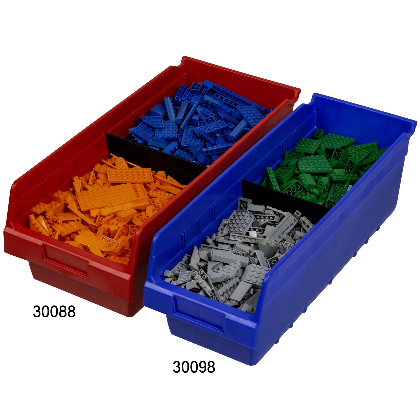 30088 ShelfMax Plastic Nesting Shelf Bin Box, 18 x 8 x 6 inches, Blue, Case of 8