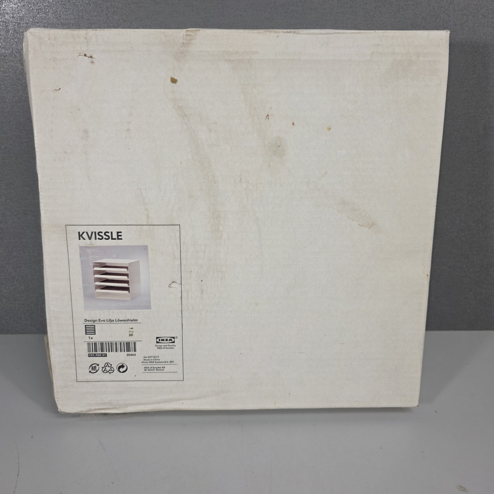 IKEA KVISSLE White Filing Letter Paper Organizer Desk Tray 701.980.31 NEW NIB