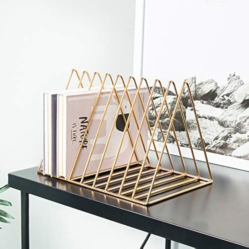 Vertical File Organizer 9 Slot Desk Storage Iron Wire Holder Multifunctional New