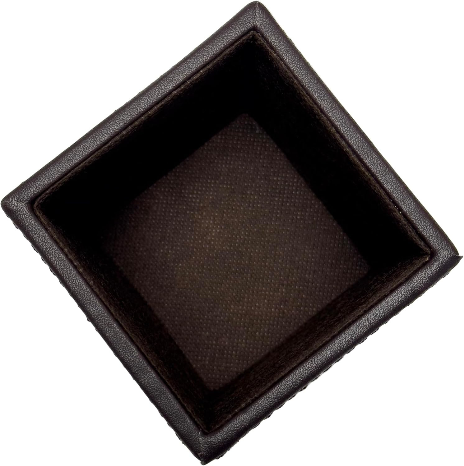 Square Pen Holder Leather Pencil Cup Desktop Caddy Stationery Organizer Black