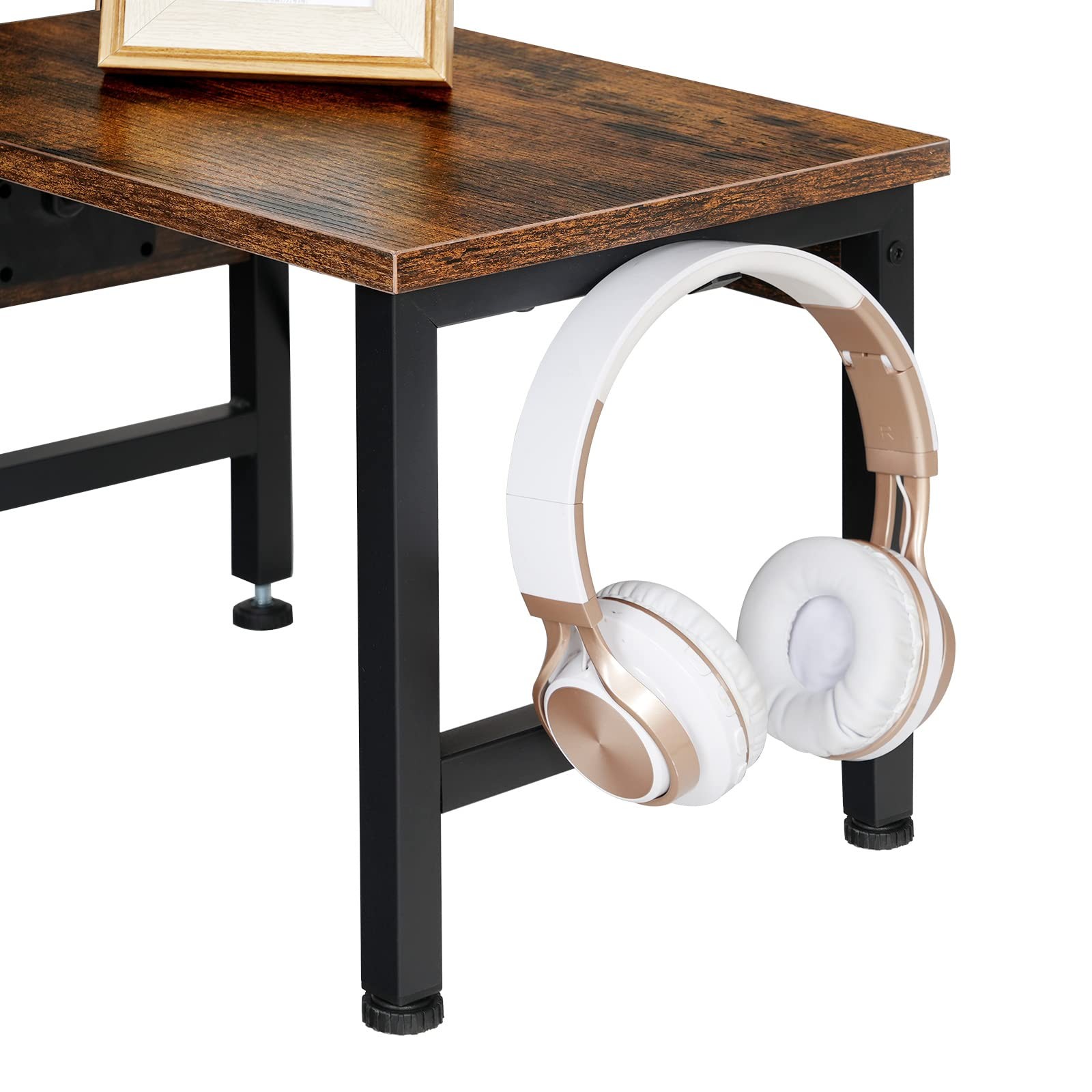 HOOBRO Printer Stand for Desk, 15.7” x 11’x 11.2”, Rustic Brown + Black