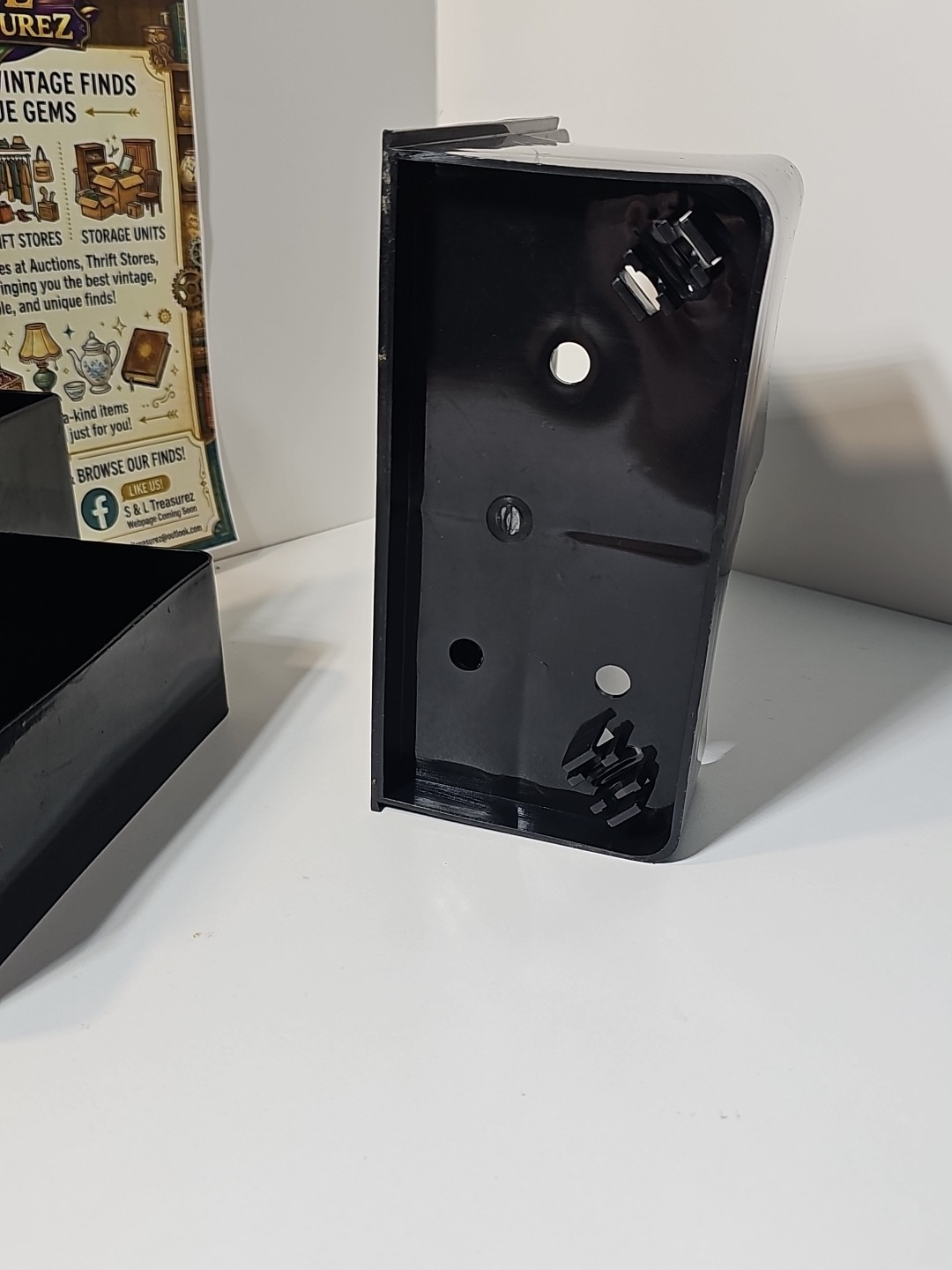 black acrylic multi-compartment organizer X 2