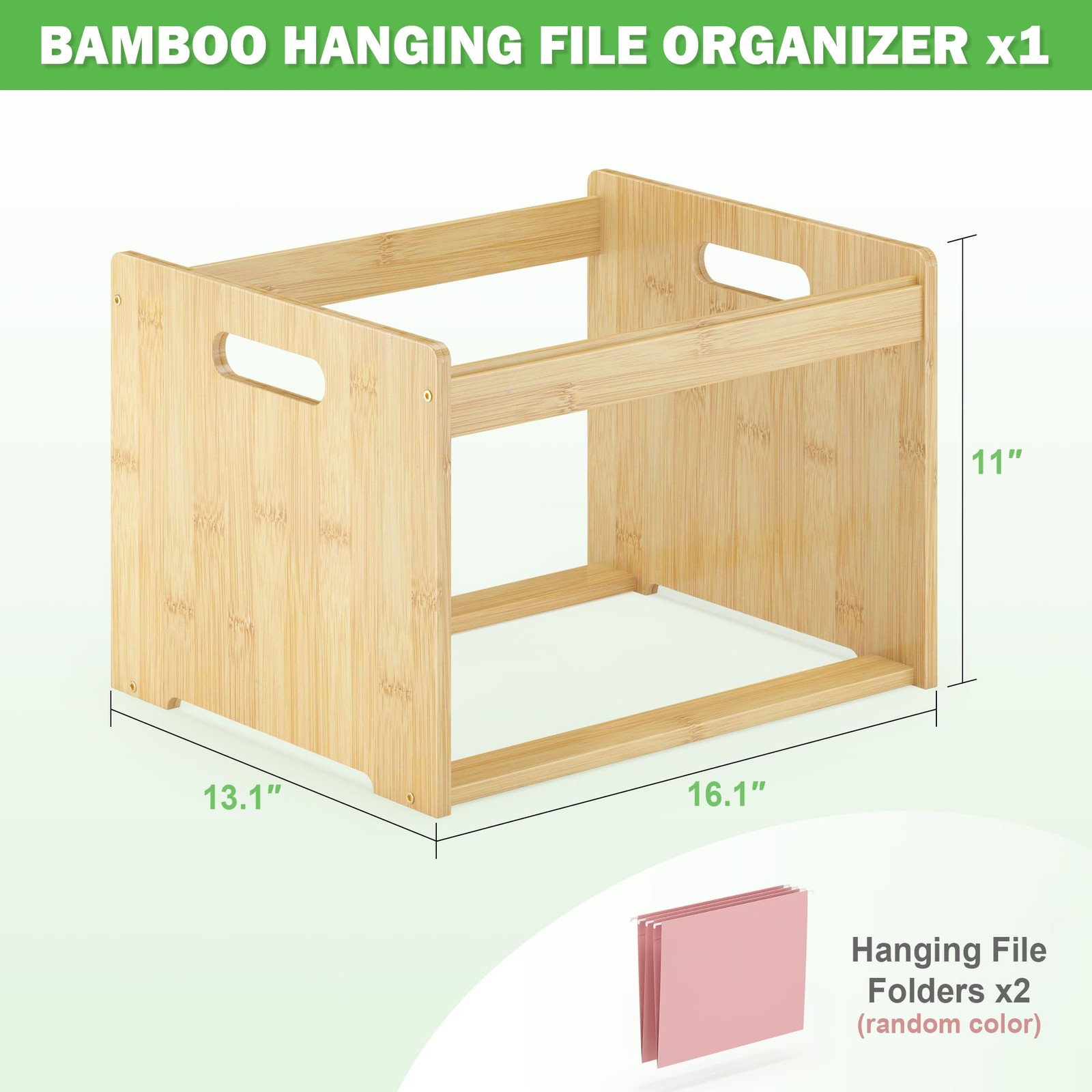 Wisuce Essentials Hanging File Organizer Box for Letter 1 Pack-Basic, Natural
