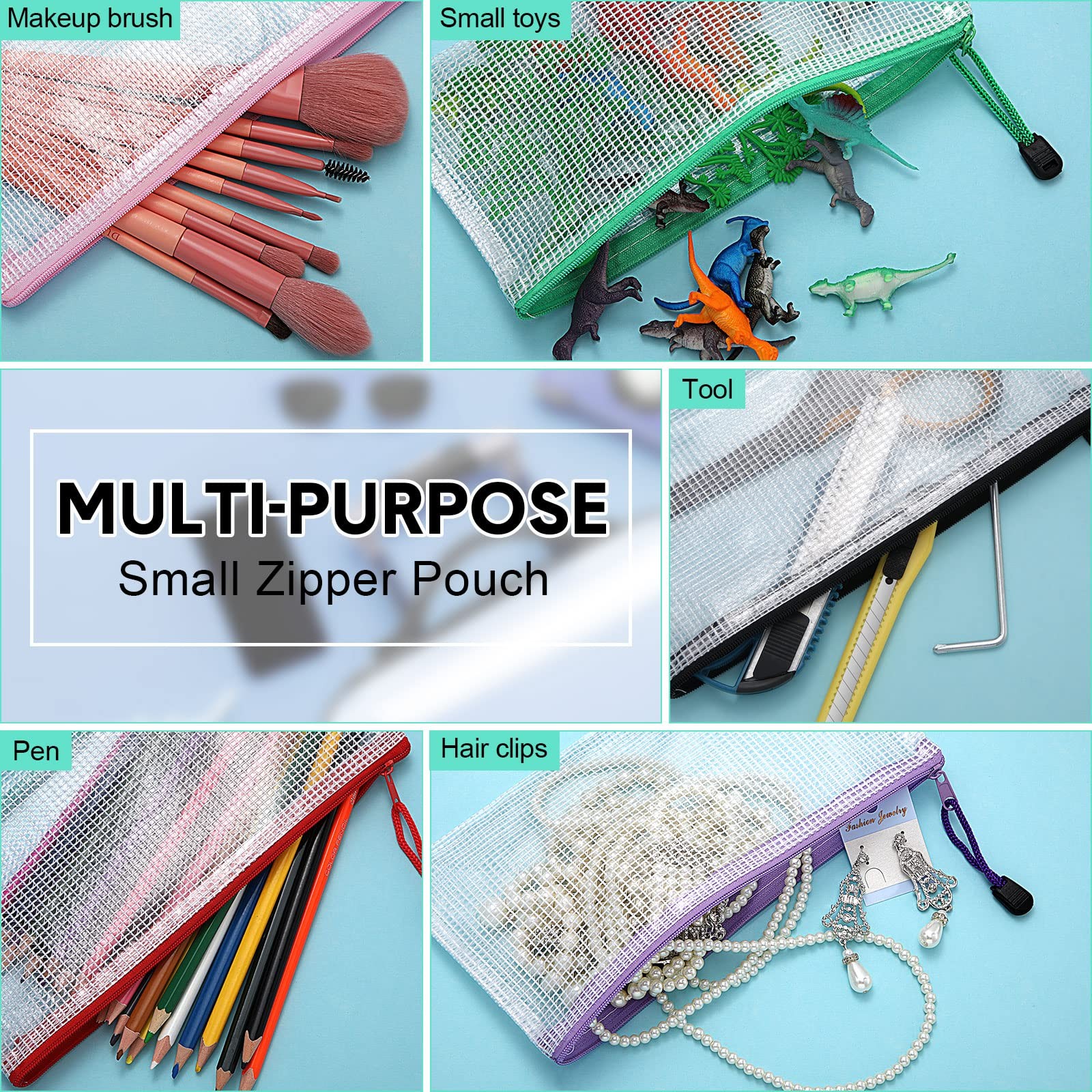 150 Pack Pencil Pouch Bulk Gifts Back to School Mesh Zipper Pencil Cases 9.5 x 4