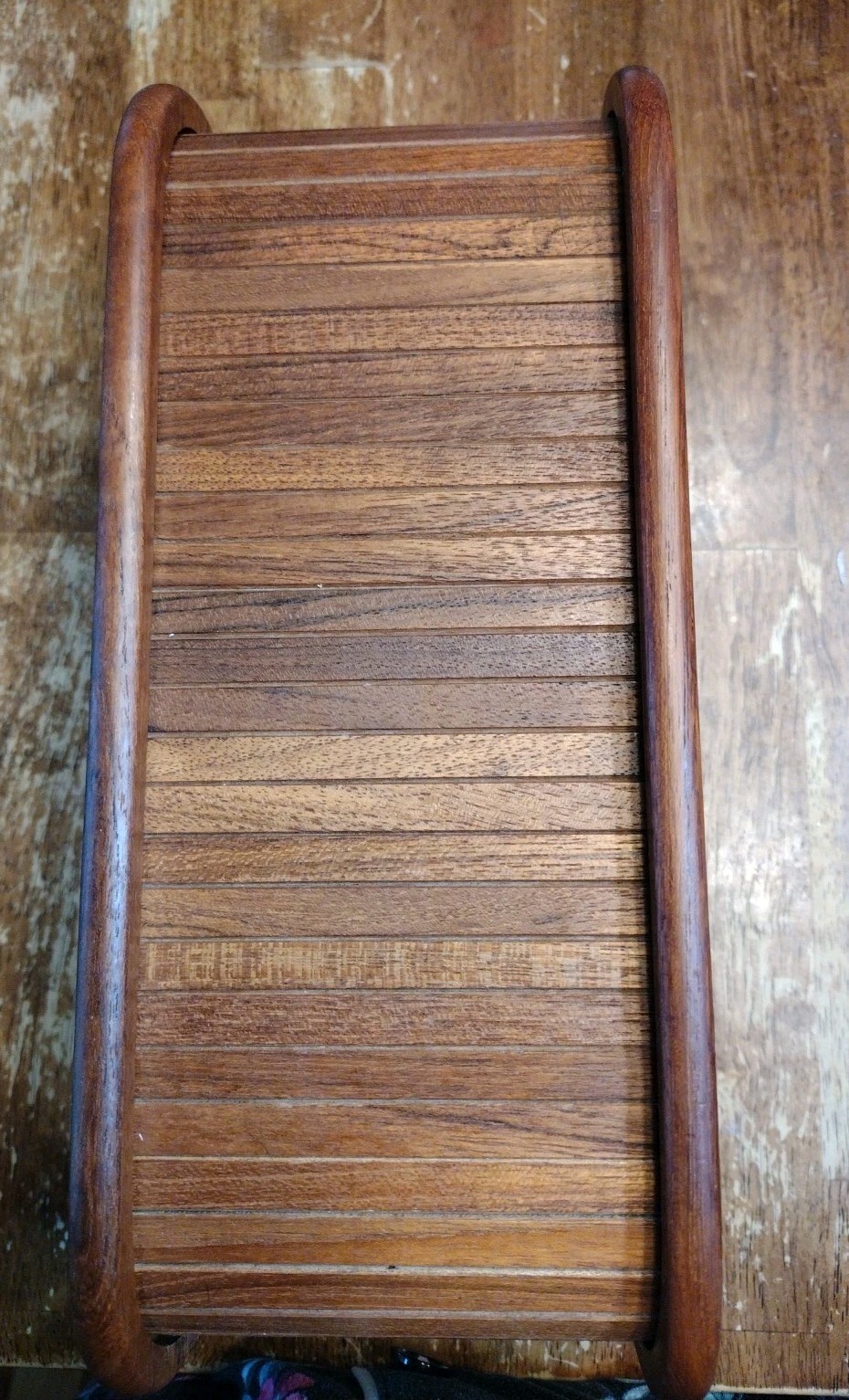 EIN Teak Wood Roll Desk Top Organizer Storage Box MCM Plus Note Card Holder 2 Pc