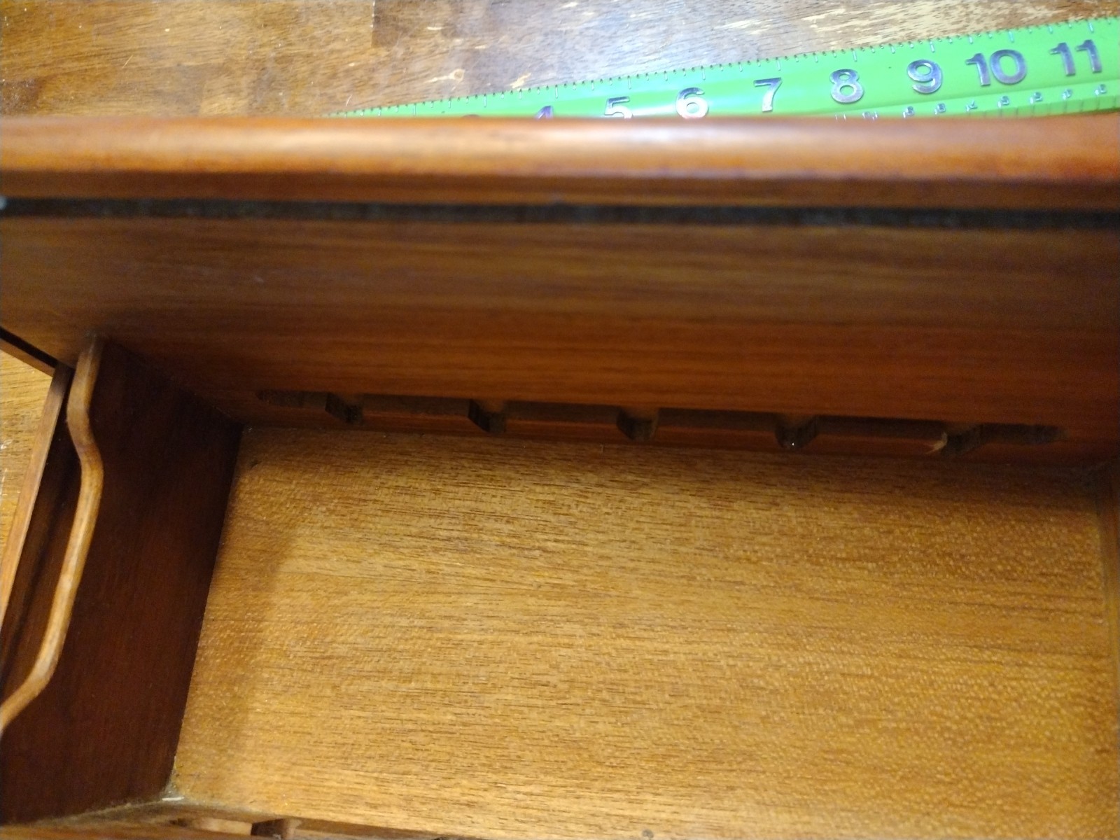 EIN Teak Wood Roll Desk Top Organizer Storage Box MCM Plus Note Card Holder 2 Pc