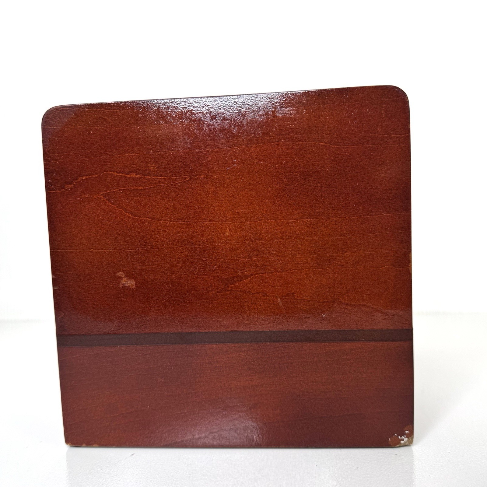 Vintage Executive Cherry Wood Letter Desk Organizer Rolodex w/ Drawer 7”