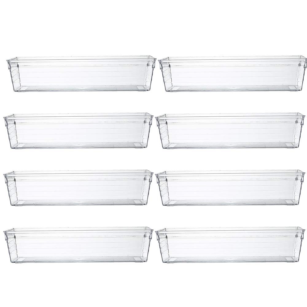 Backerysupply Clear Plastic Drawer Organizer Tray 9 in x 3 x 2 in,