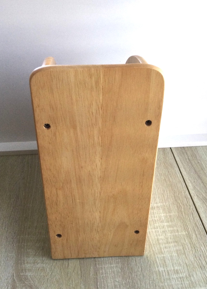 Vintage File Magazine Holder Office Blonde Maple Wood Organizer File Box Heavy