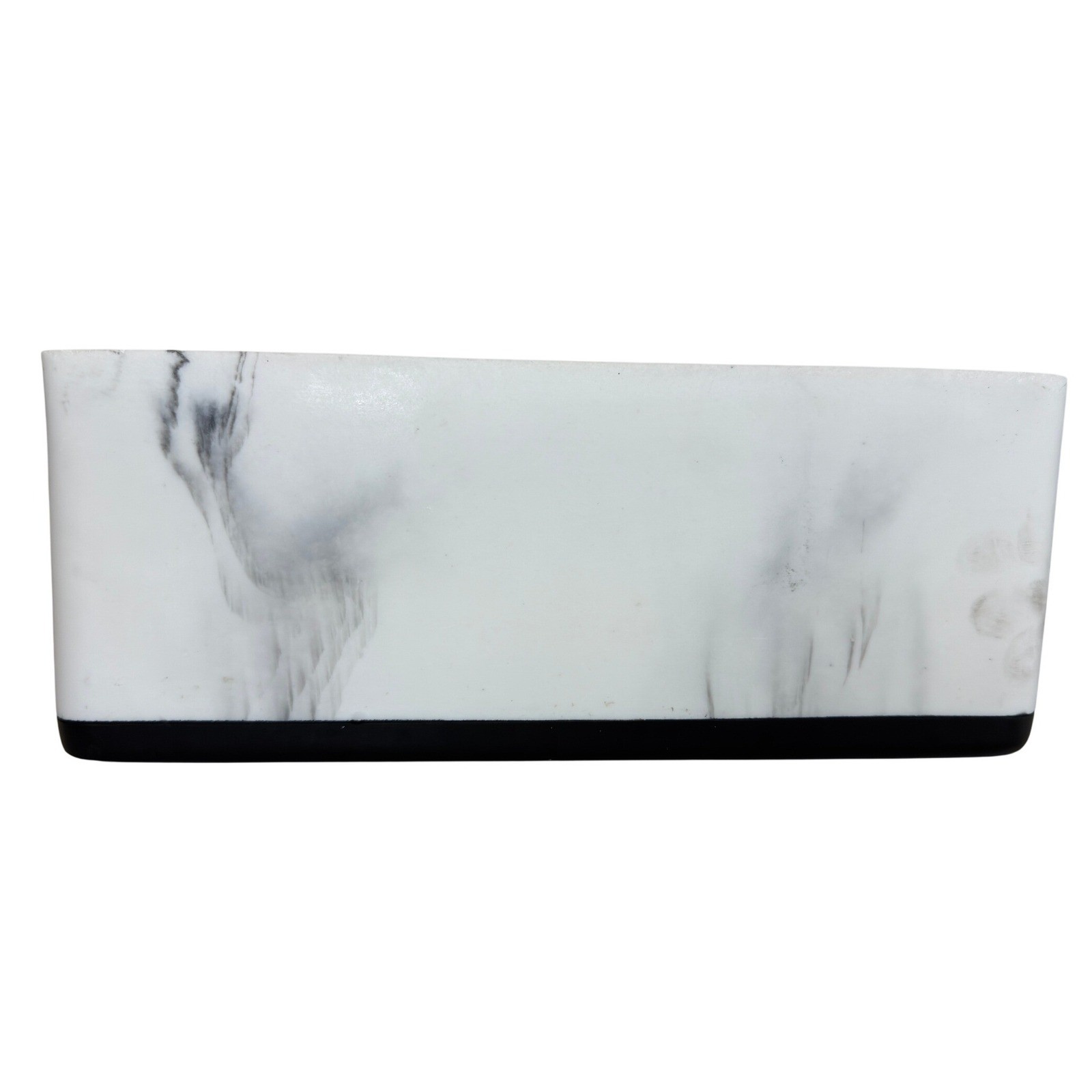 Modern Marble Pattern Desk Organizer White Grey 5 Compartment Stationery Caddy
