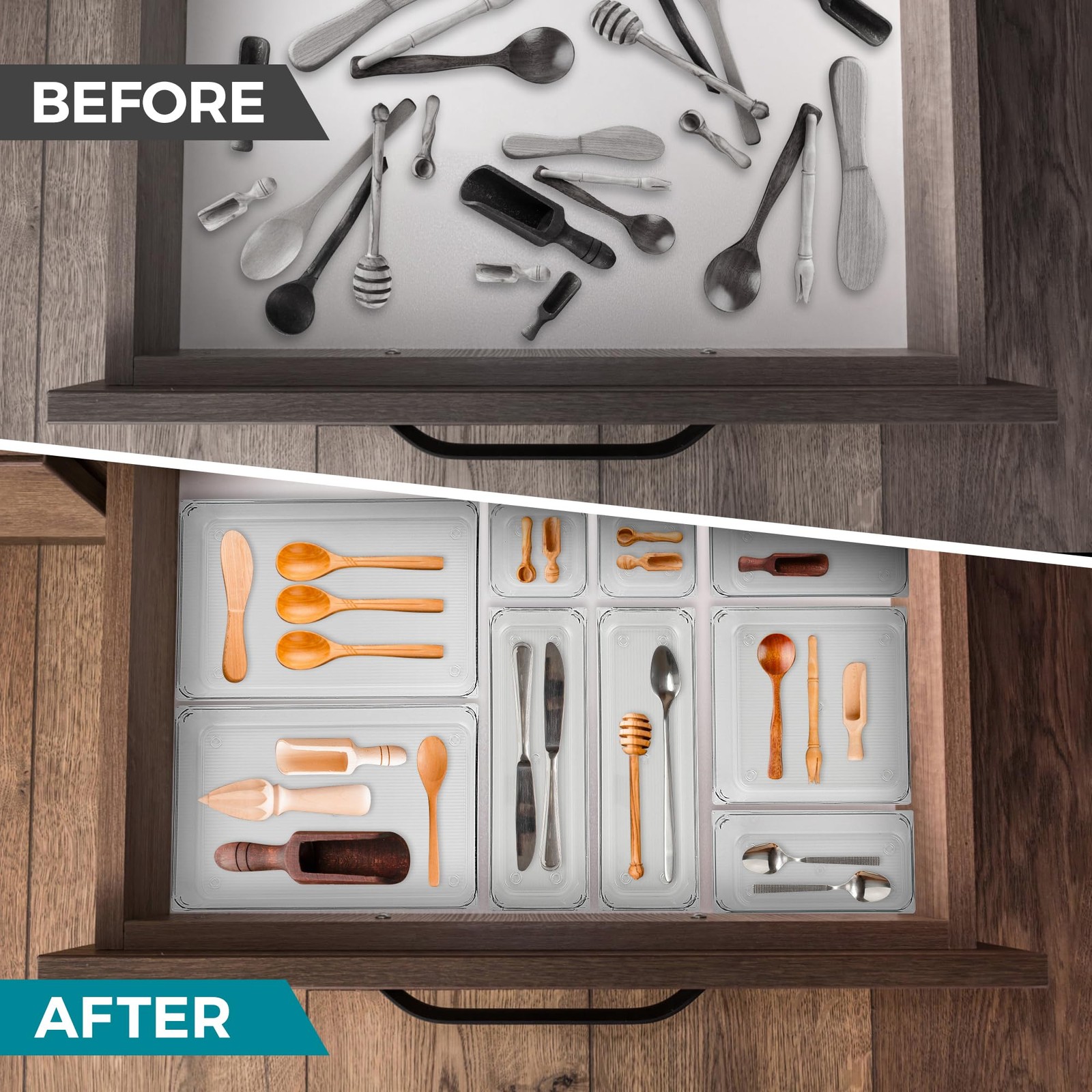 Ravinte Decor 6 Pack Drawer Organizer – 6″ X 9″ Clear 6″X 9″, Transparent