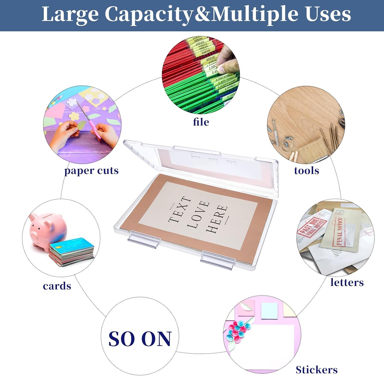 4 Pcs Magazine Protector A4 File Paper Storage Box Clear Portable Transparent