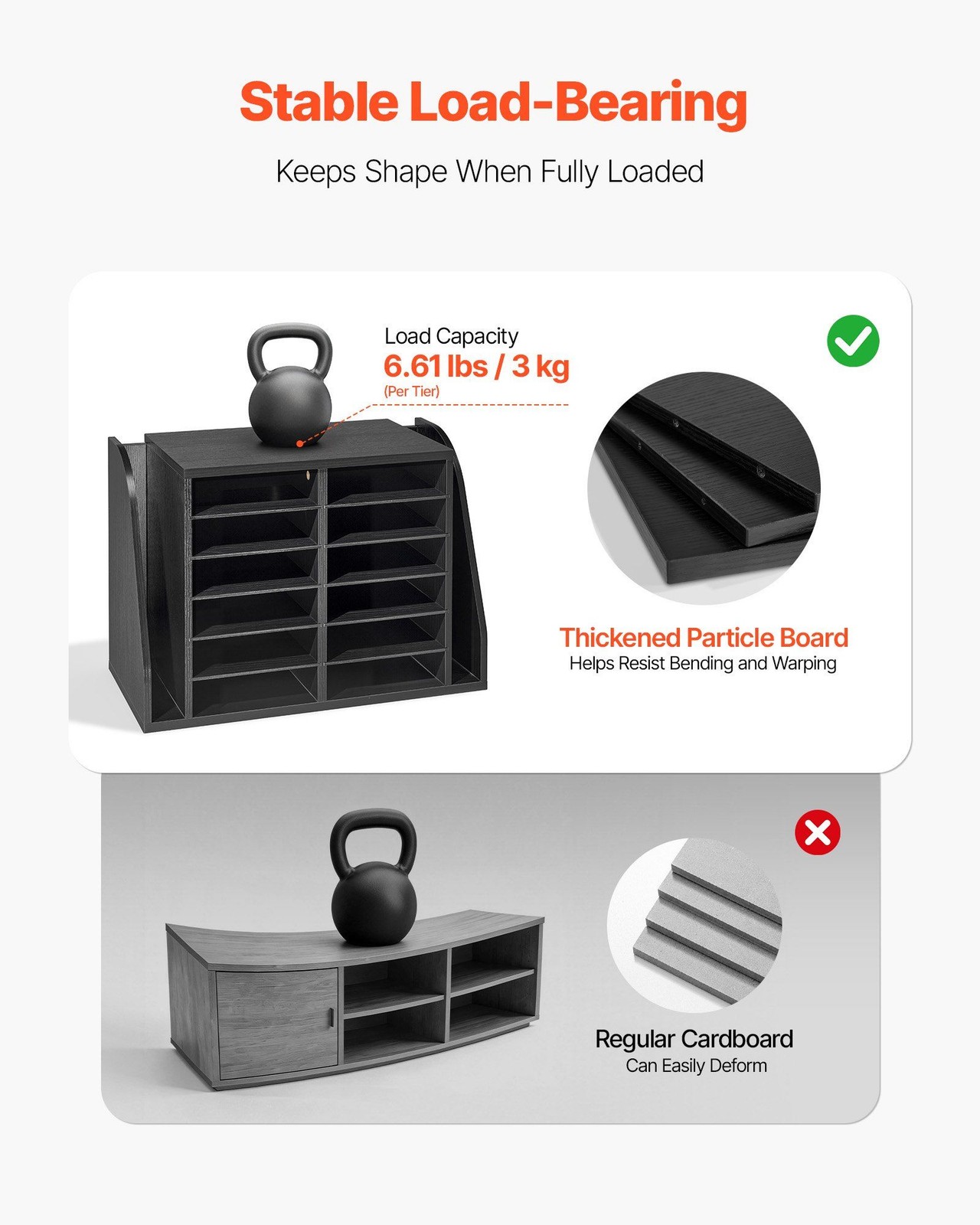 Desktop Literature Organizer – 12 Slot Wooden Sorter, Side Storage, Black Finish