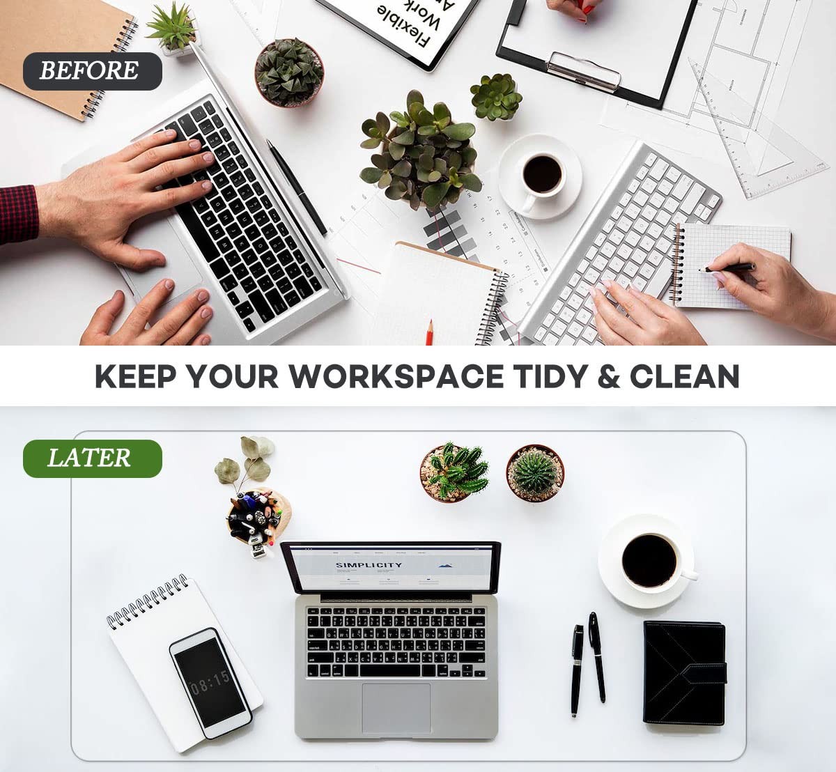 Provalley Clear Writing Desk Pad 17 x 36 Inch Waterproof 17×36 inch,