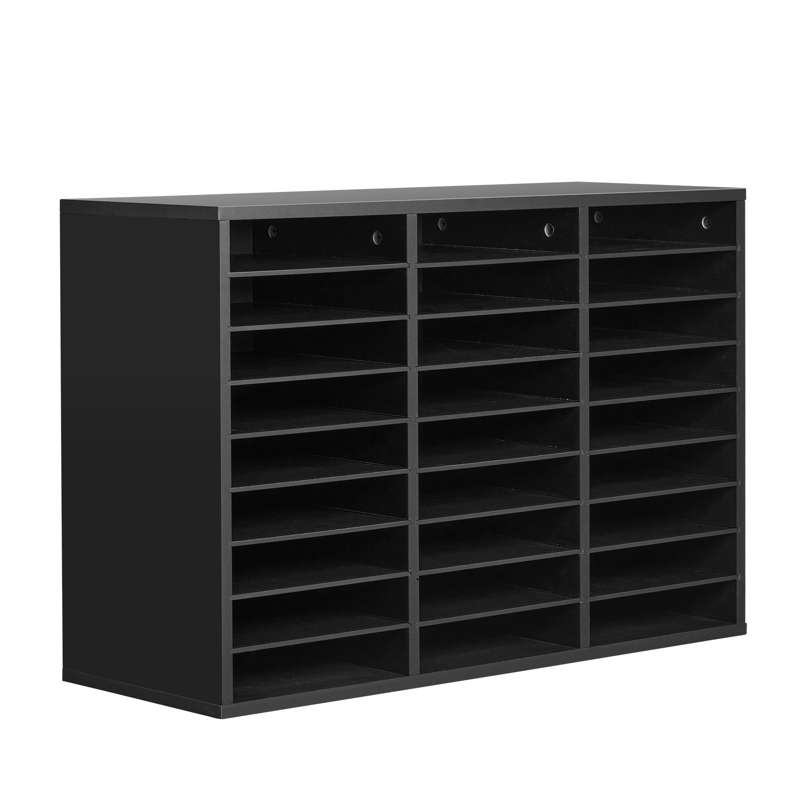 Uimoso Wooden Literature Organizer 27 Compartments with Removable Shelves Black
