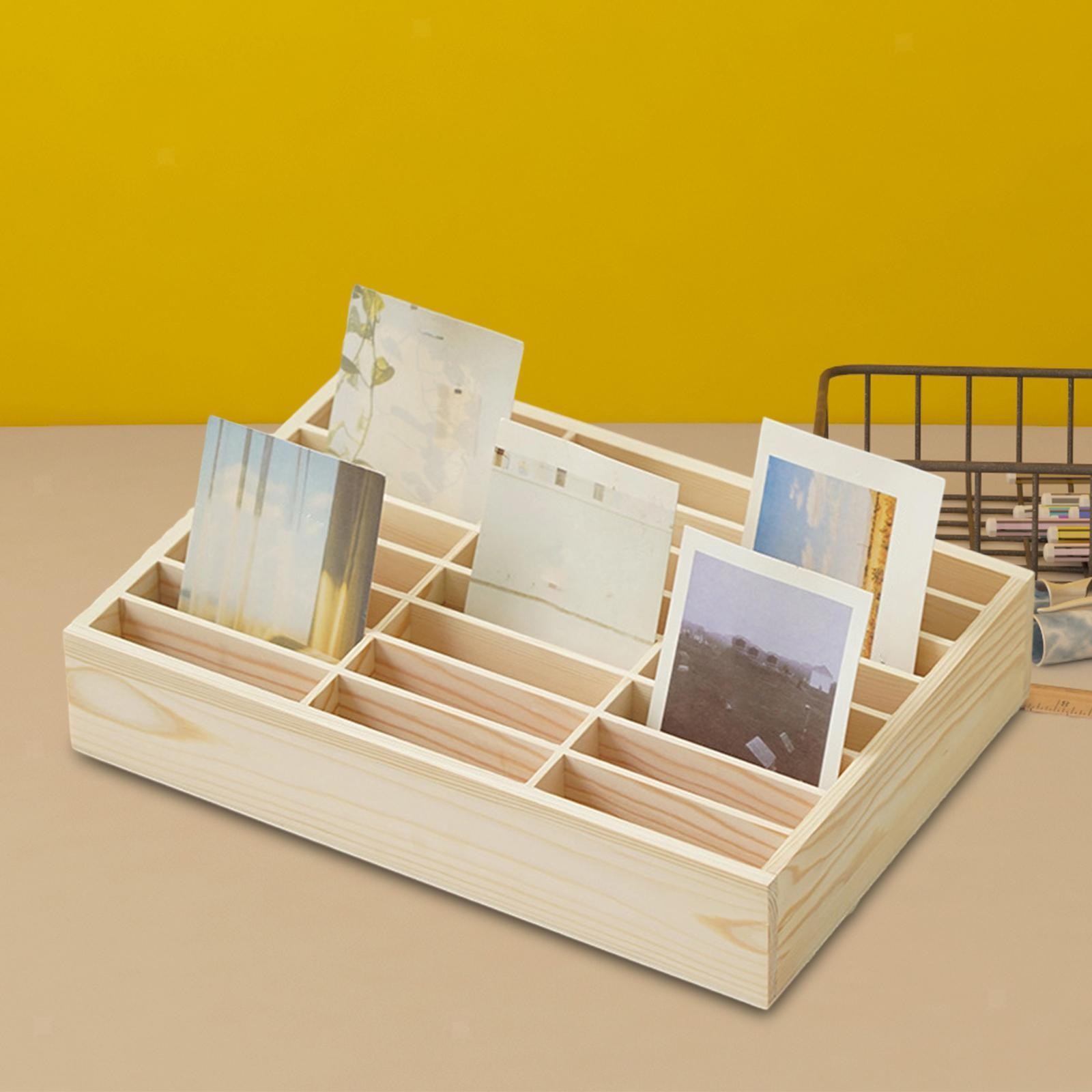 Wooden Mobile Phone Storage Box 24 Grid Multifunctional Organizing Finishing