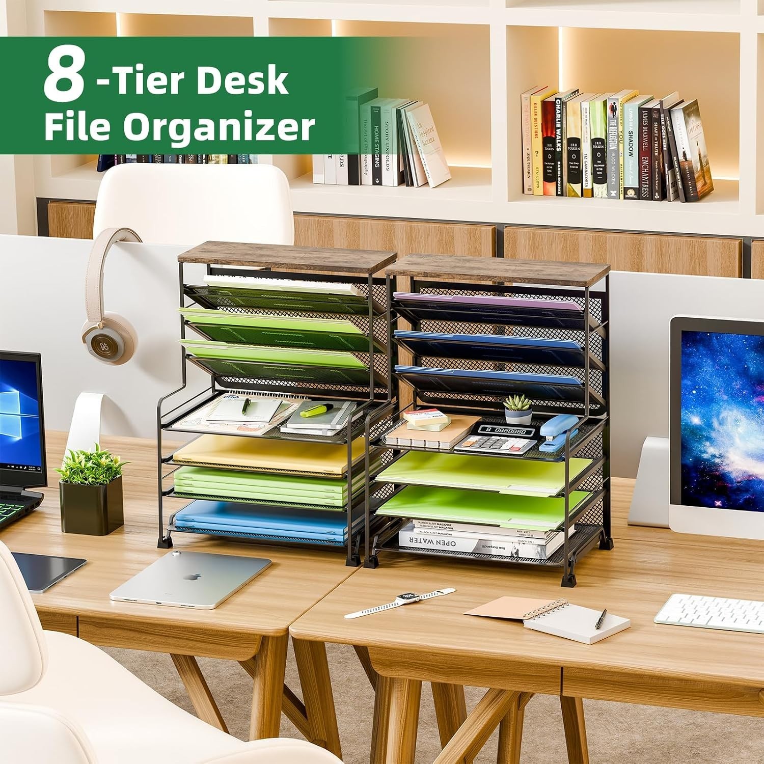 7 Tier Black Desk File Organizer x 2 – Home & Office