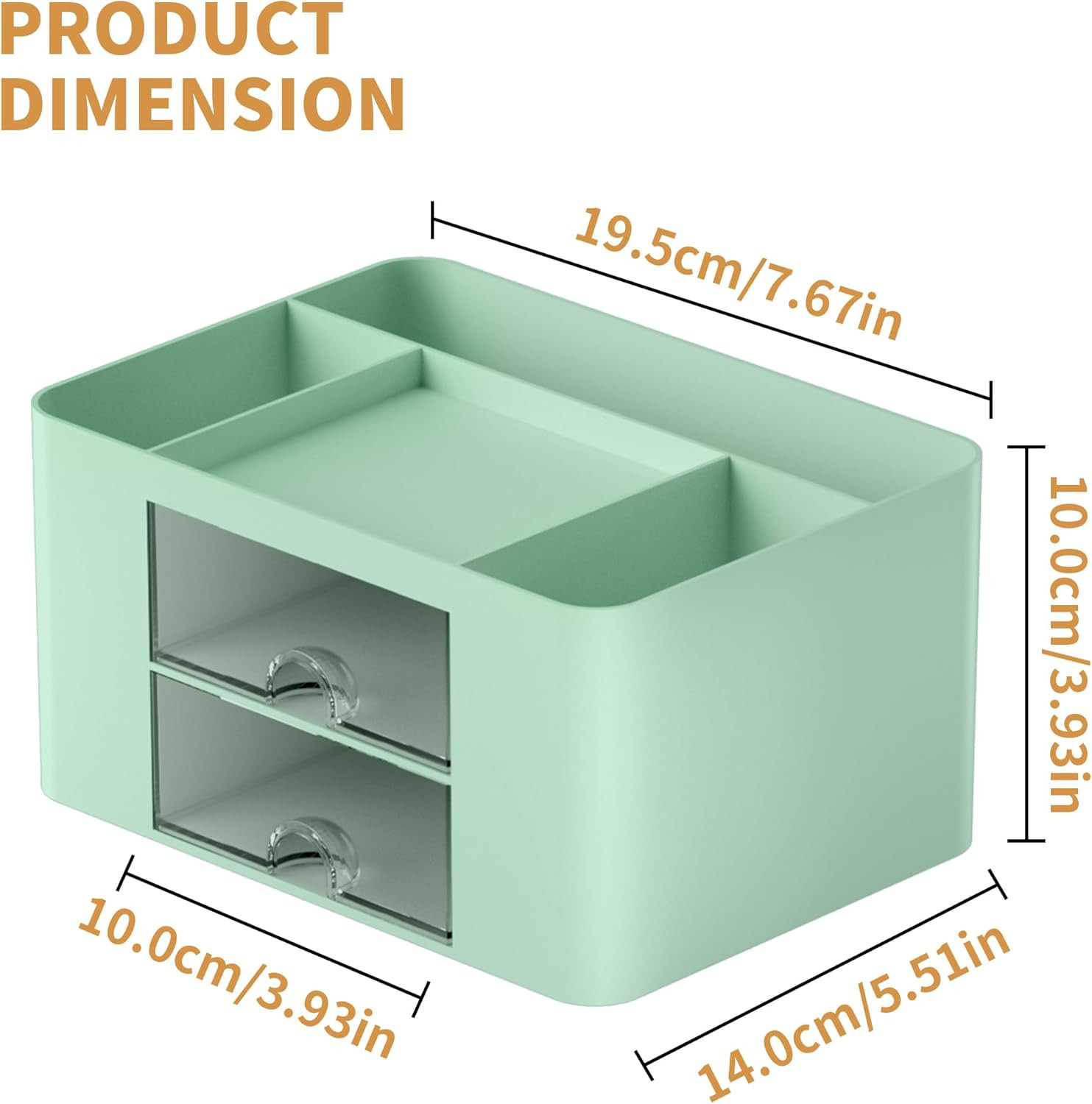 Pen Organizer with 2 Drawer, Multi-Functional Pencil Holder for Desk, Desk Organ