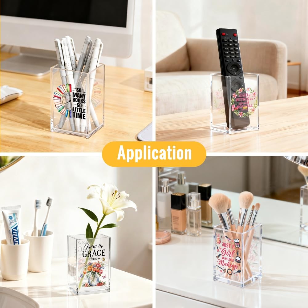 So Many Books So Little Time Acrylic Cosmetic Pencil Pen Holder Cup, Funny Bo…