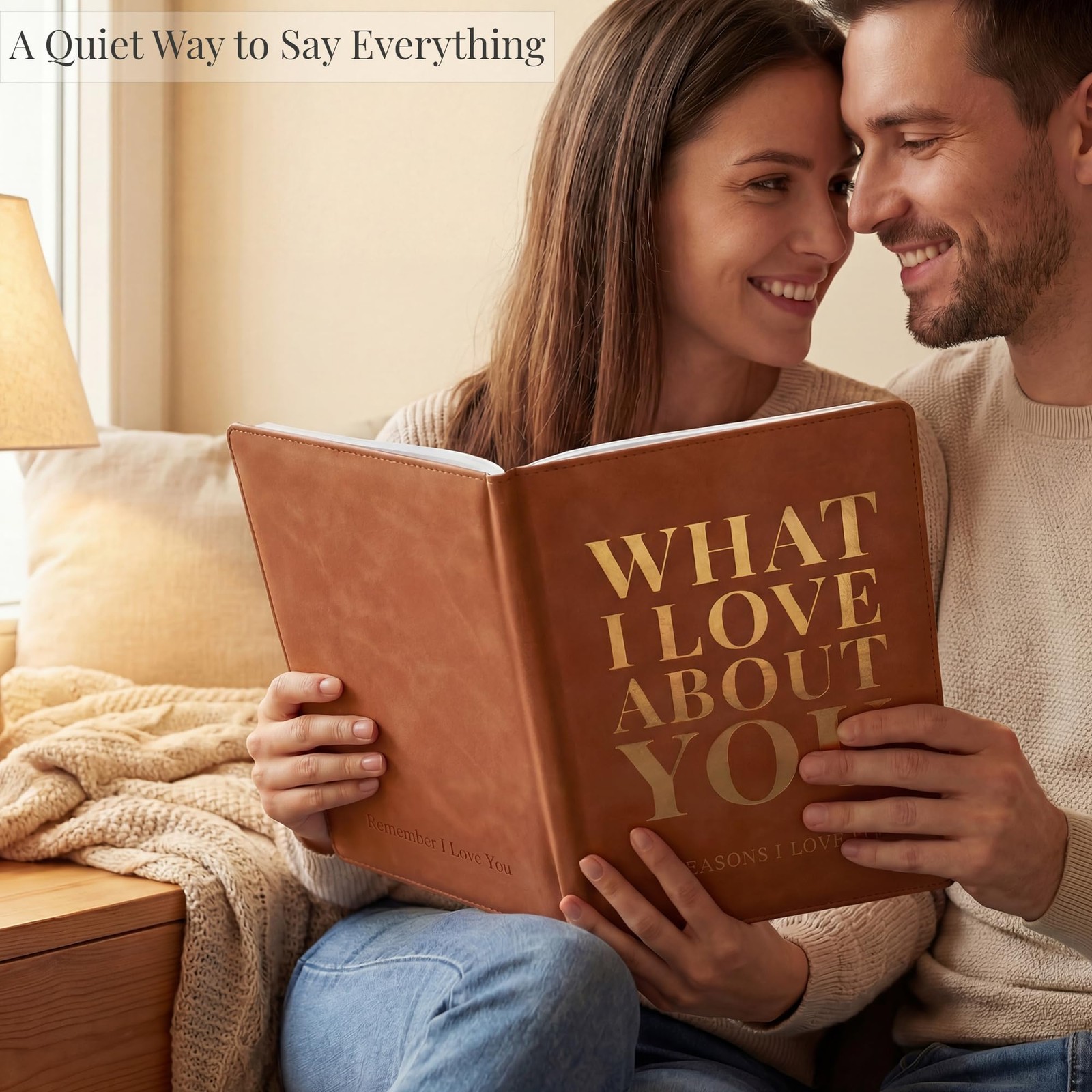 YOELOVE What I Love About You Leather Book – 30 Reasons Why I You, Brown
