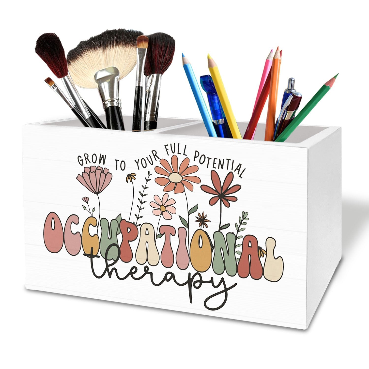 Occupational Therapy Pen Holder for Desk, OT Therapy Wooden Sign Desk Decor f…