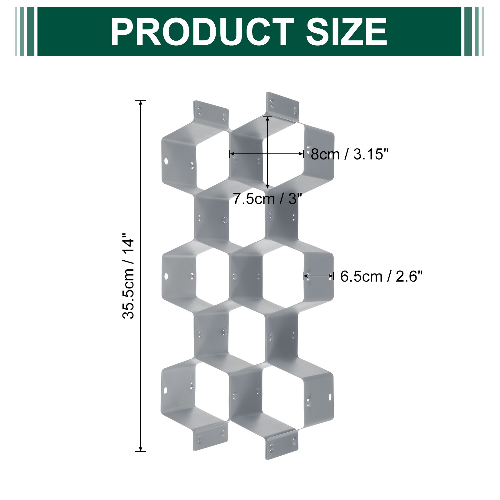 16Pcs Plastic Adjustable Separator Drawer Organizer Divider Grey