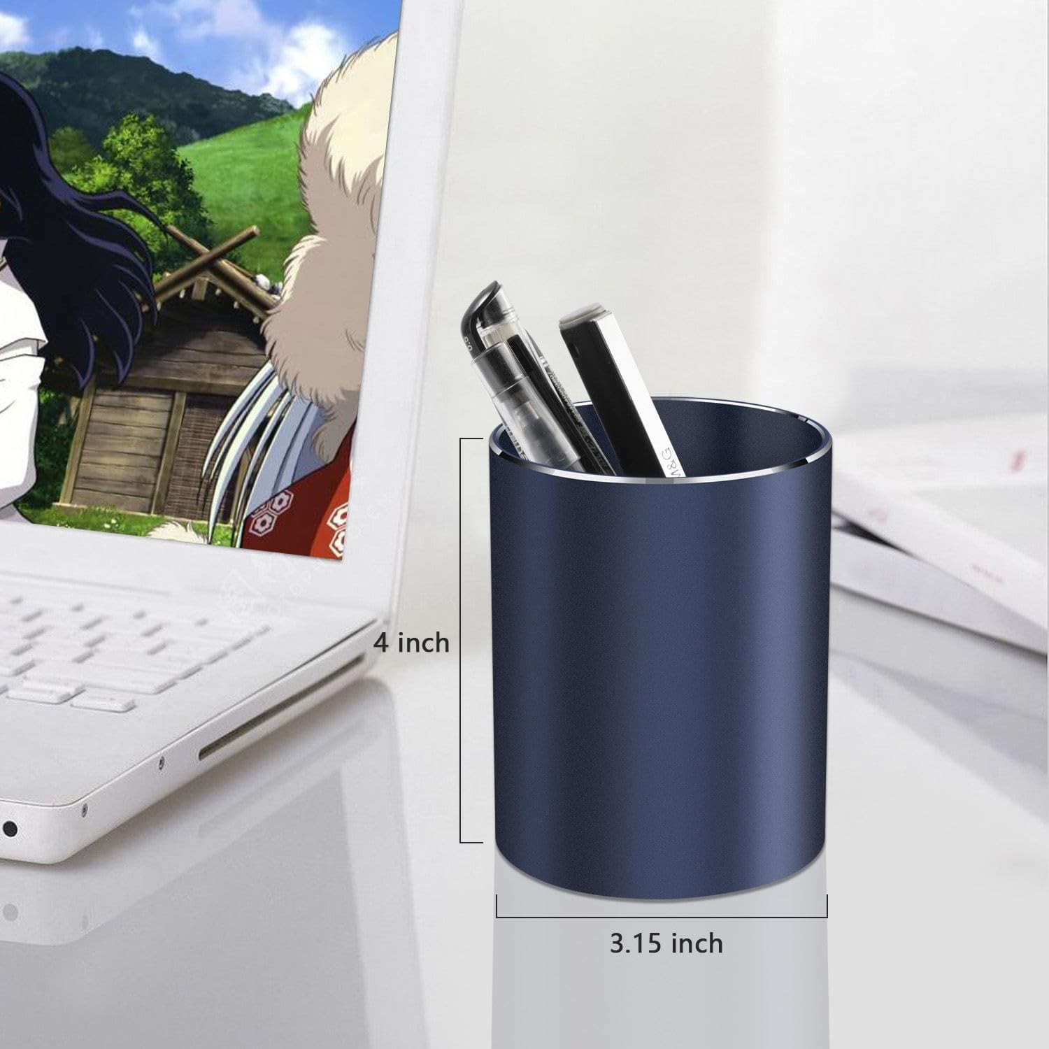 Pen holder, aluminum alloy waterproof pen holder, desktop simple and modern m…