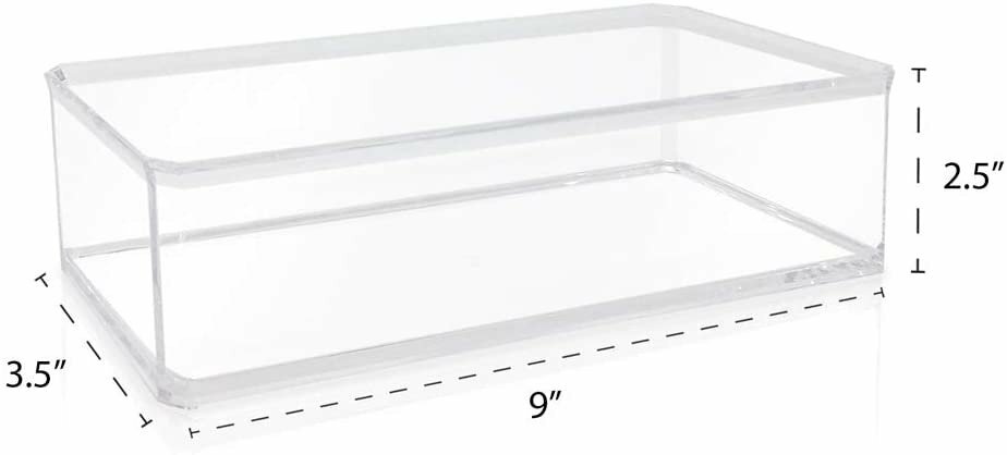 Isaac Jacobs Clear Acrylic Rectangular Stackable Storage Organizer, Drawer Tray