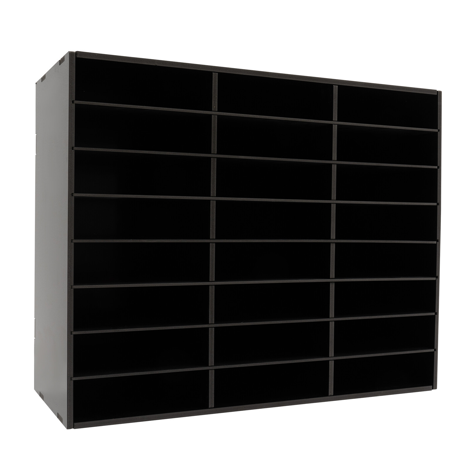PVC Literature Organizer Desktop File Sorter Wear-resistant Display Stand Black~