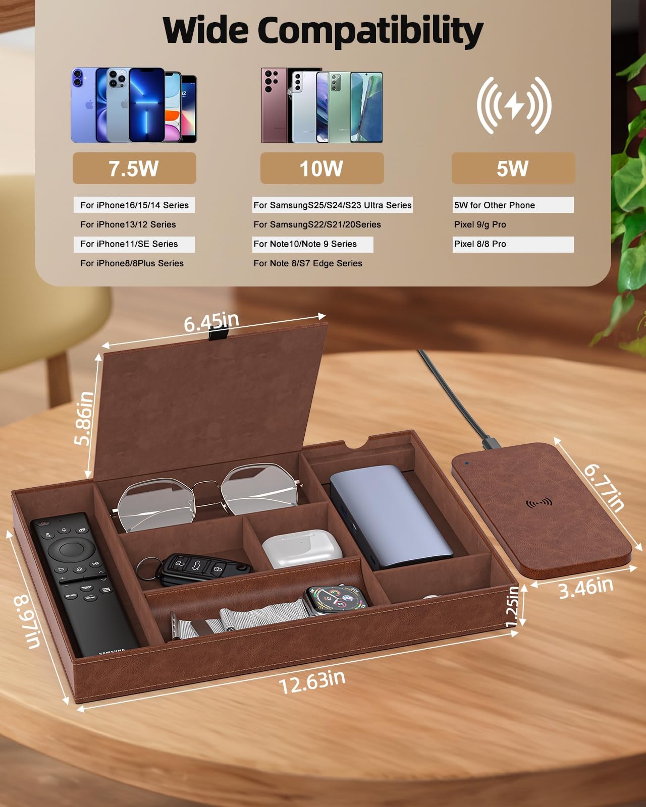 Wireless Future Charger Leather Valet Tray Wireless Charging Pad – Edc