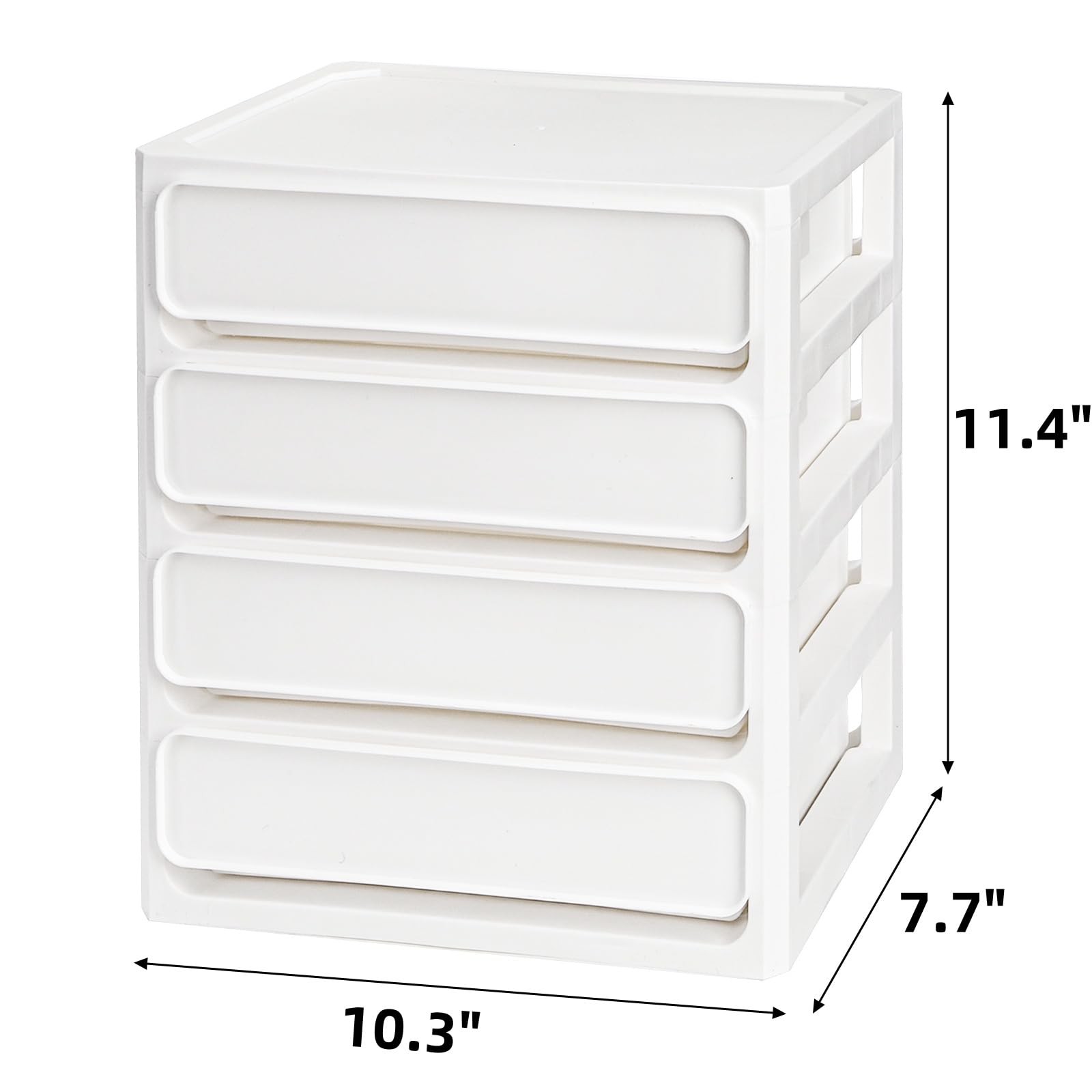 Desk Drawer Organizer, 4 Tier Plastic Desktop Storage Unit, Small Storage Bin…