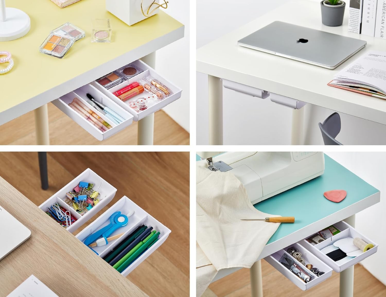 Under Desk Drawer Slide Out Storage Organizer Self Adhesive Bostitch Konnect