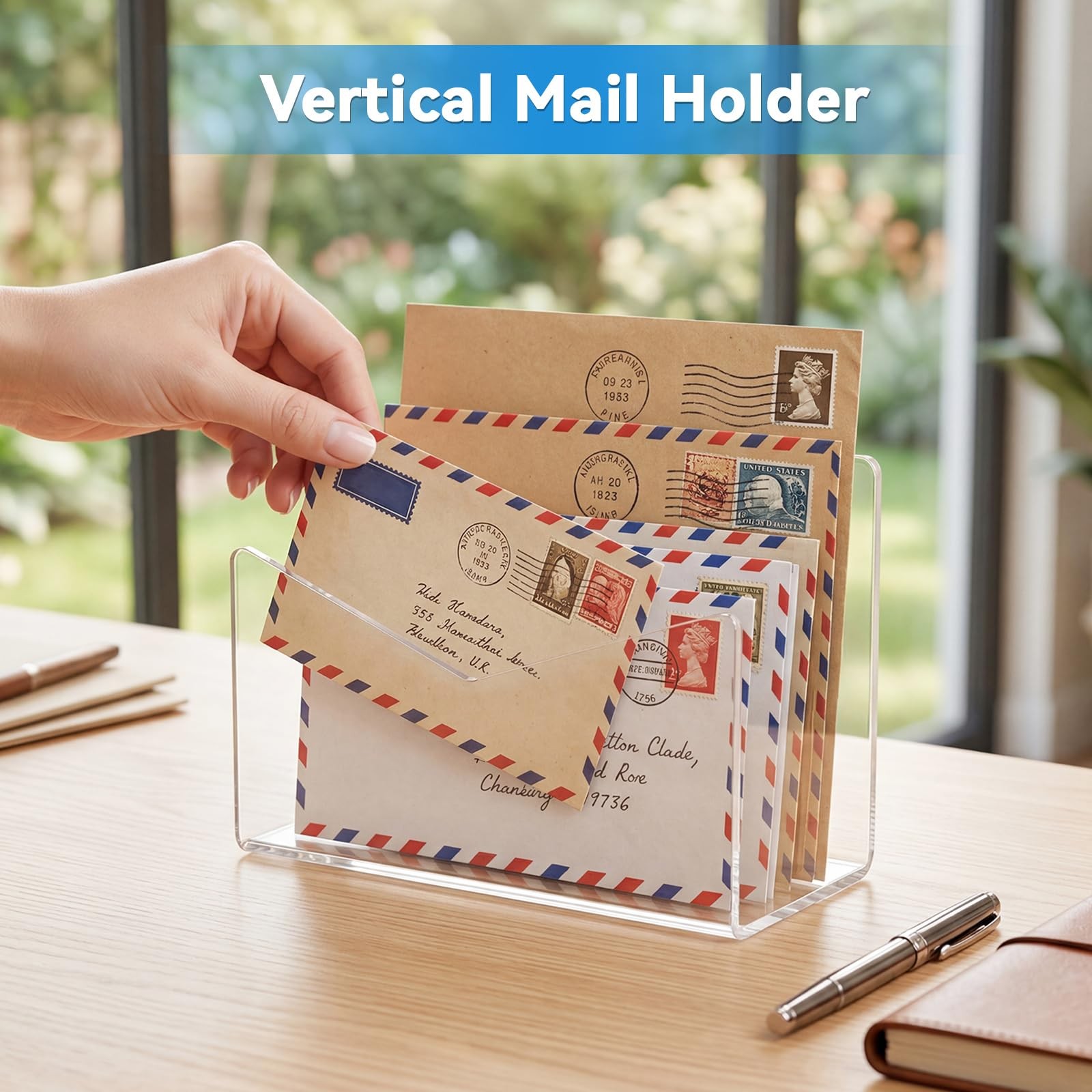6 Pcs Acrylic Mail Letter Organizer Countertop 6 x 2.5 x 4 Inches Clear Mail …