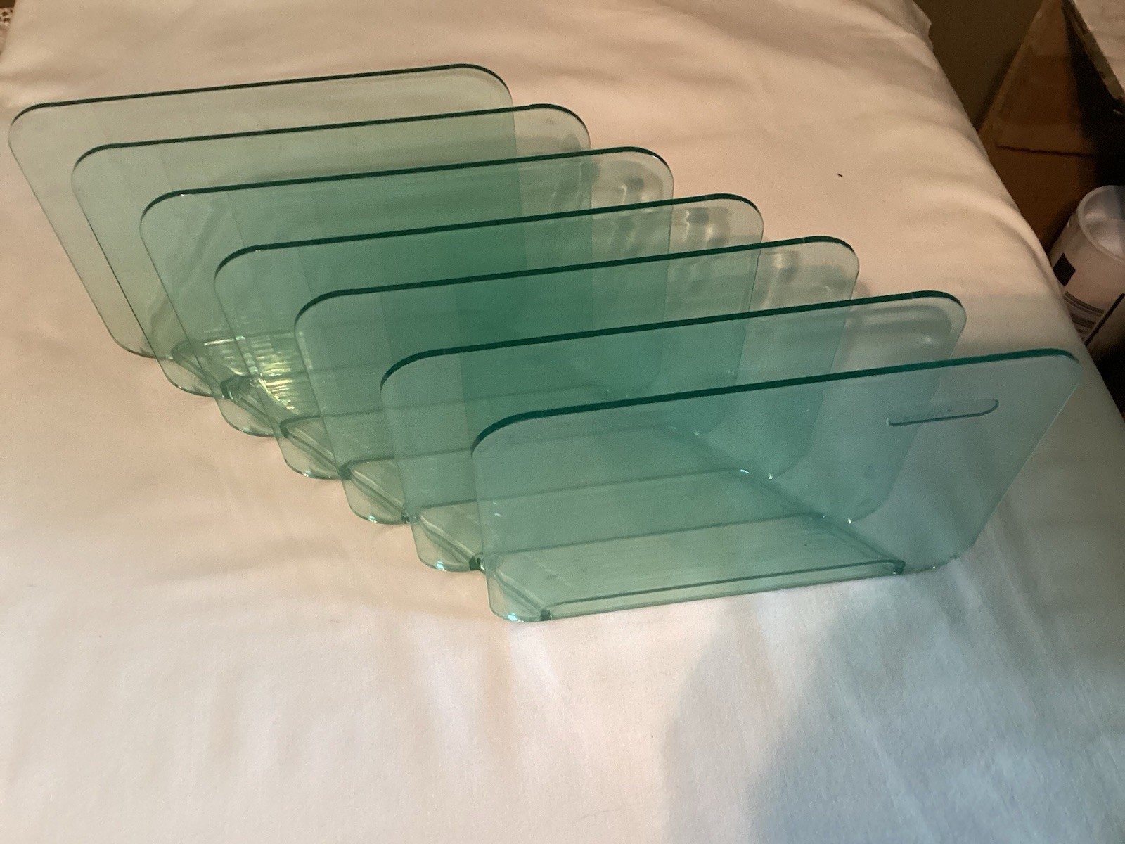 Eldon Desk Organizer – Clear Green Plastic File/Mail Sorter 6 Slot