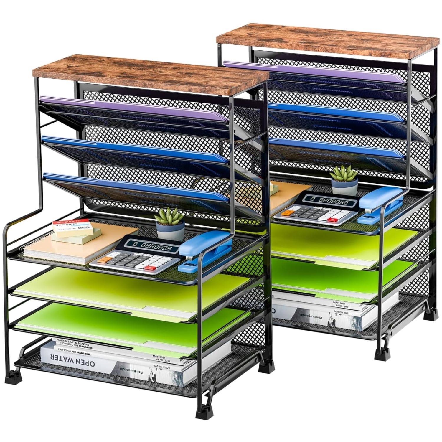 7 Tier Black Desk File Organizer x 2 – Home & Office