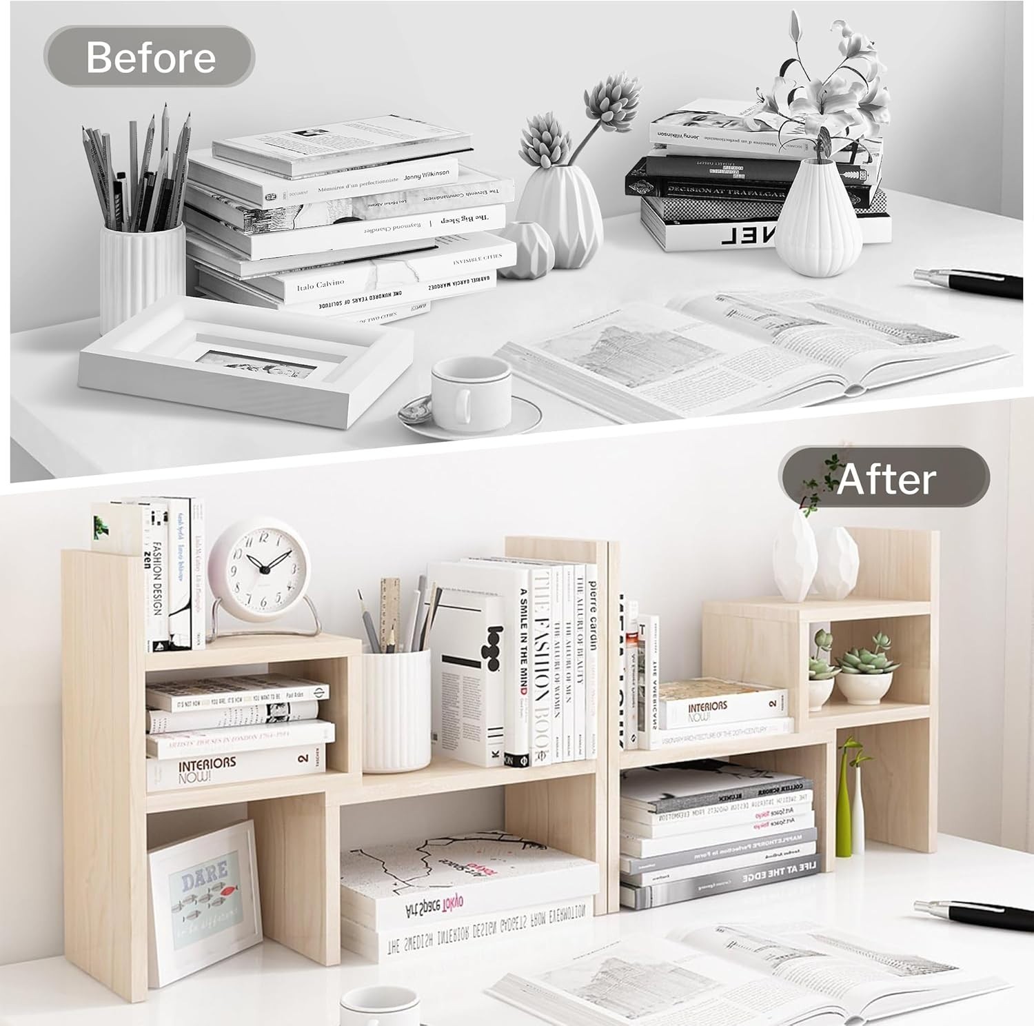 Elegant 5-Unit Adjustable Desk Organizer – Maximize Your Workspace Aesthetics
