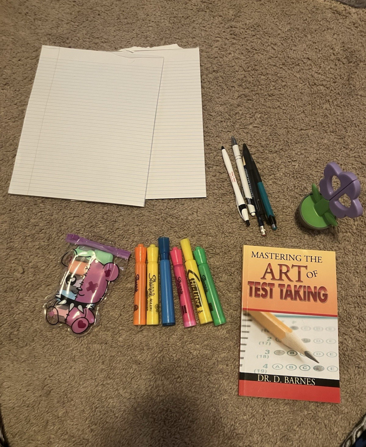 Office/School Supplies Lot: Black Metal Mesh File Sorter, Stapler, Tape, Bin